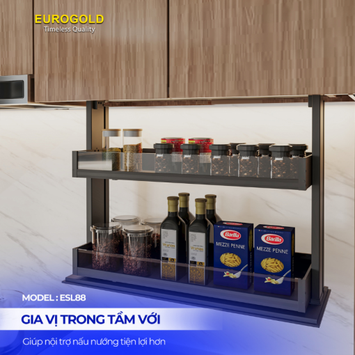 Giá Gia Vị Điện Rổ Vách Kính Eurogold ESL8890