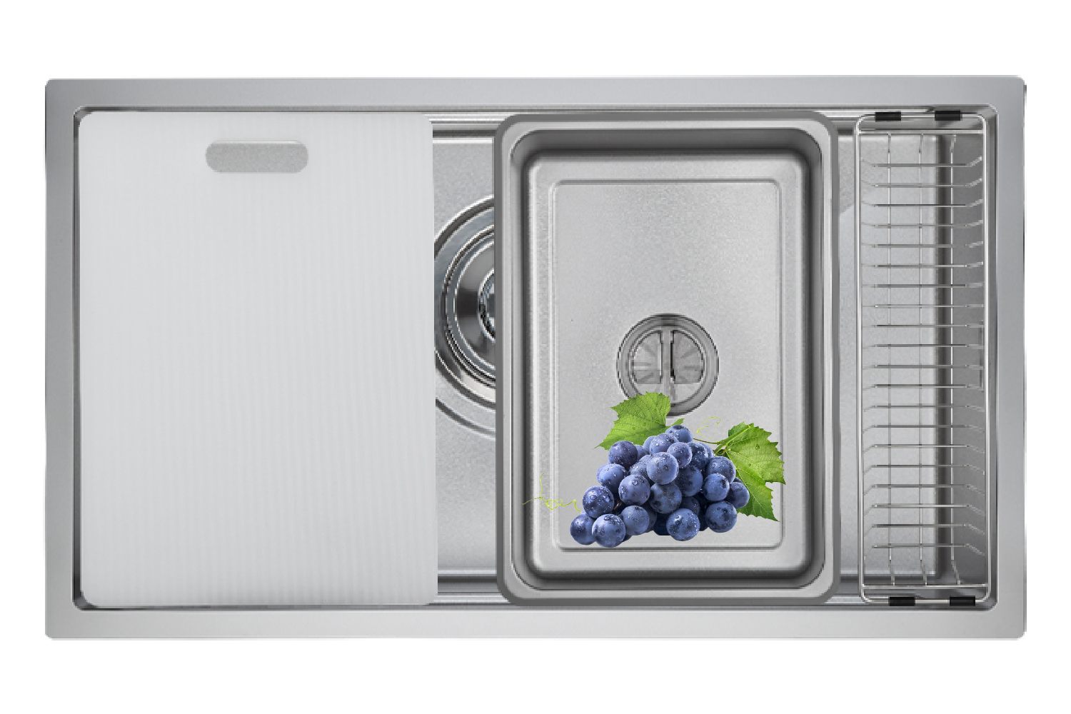 Chậu rửa bát GrandX GX7845V Volcano - Inox 304 Chống Xước 780mm