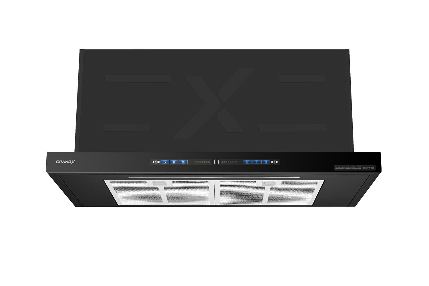 Hút mùi âm tủ GrandX GX H80F85B – Thiết kế Telescopic Tornado, cảm ứng Sensor Touch Smart