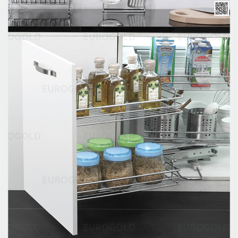 Kệ góc liên hoàn cánh trái Eurogold EP101 - Inox nan giảm chấn