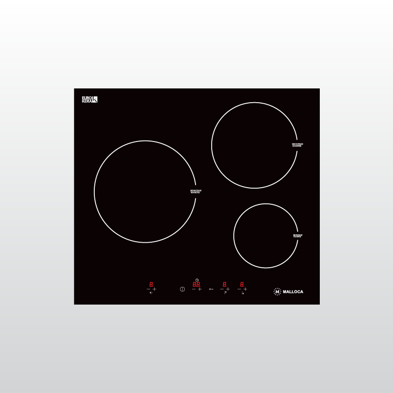 Bếp từ Malloca MH-03I chính hãng - 3 vùng nấu linh kiện Tây Ban Nha