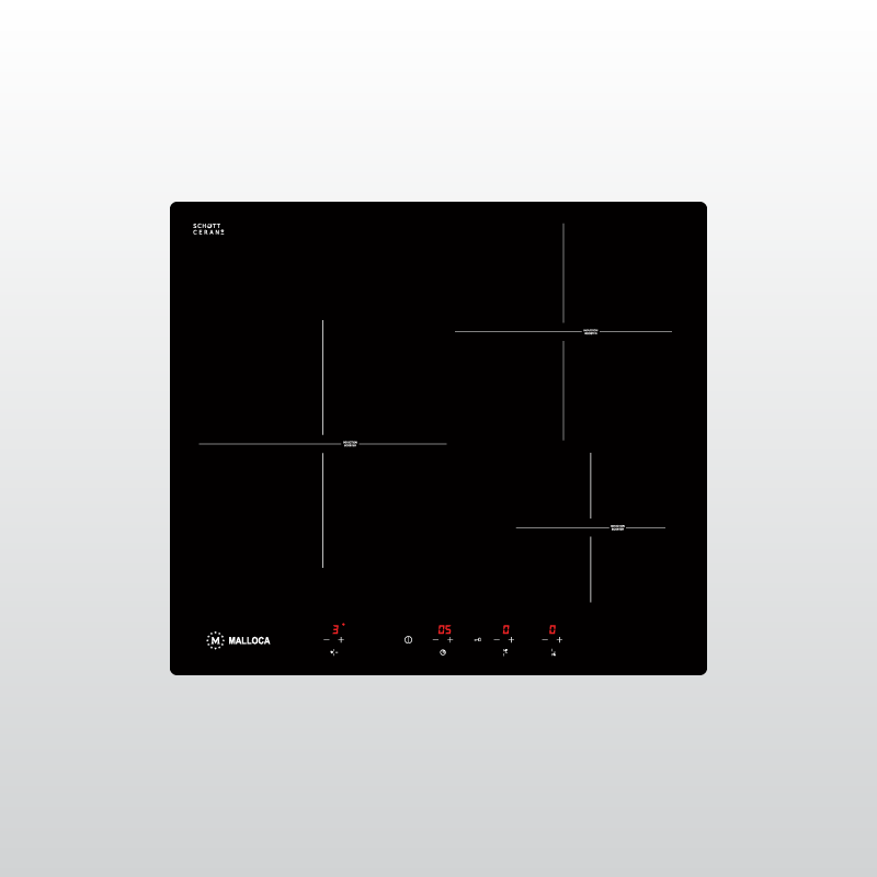 Bếp từ Malloca MI 593 B nhập khẩu Tây Ban Nha - 3 vùng nấu chính hãng