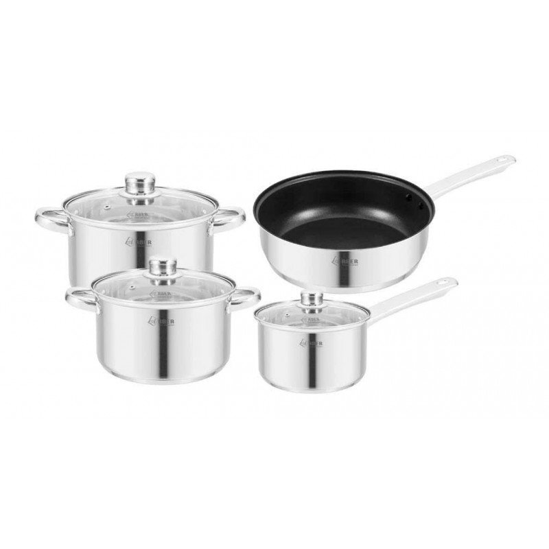 Bộ Nồi Arber AN-04C Inox 3 Đáy Gồm Quánh, Nồi Và Chảo