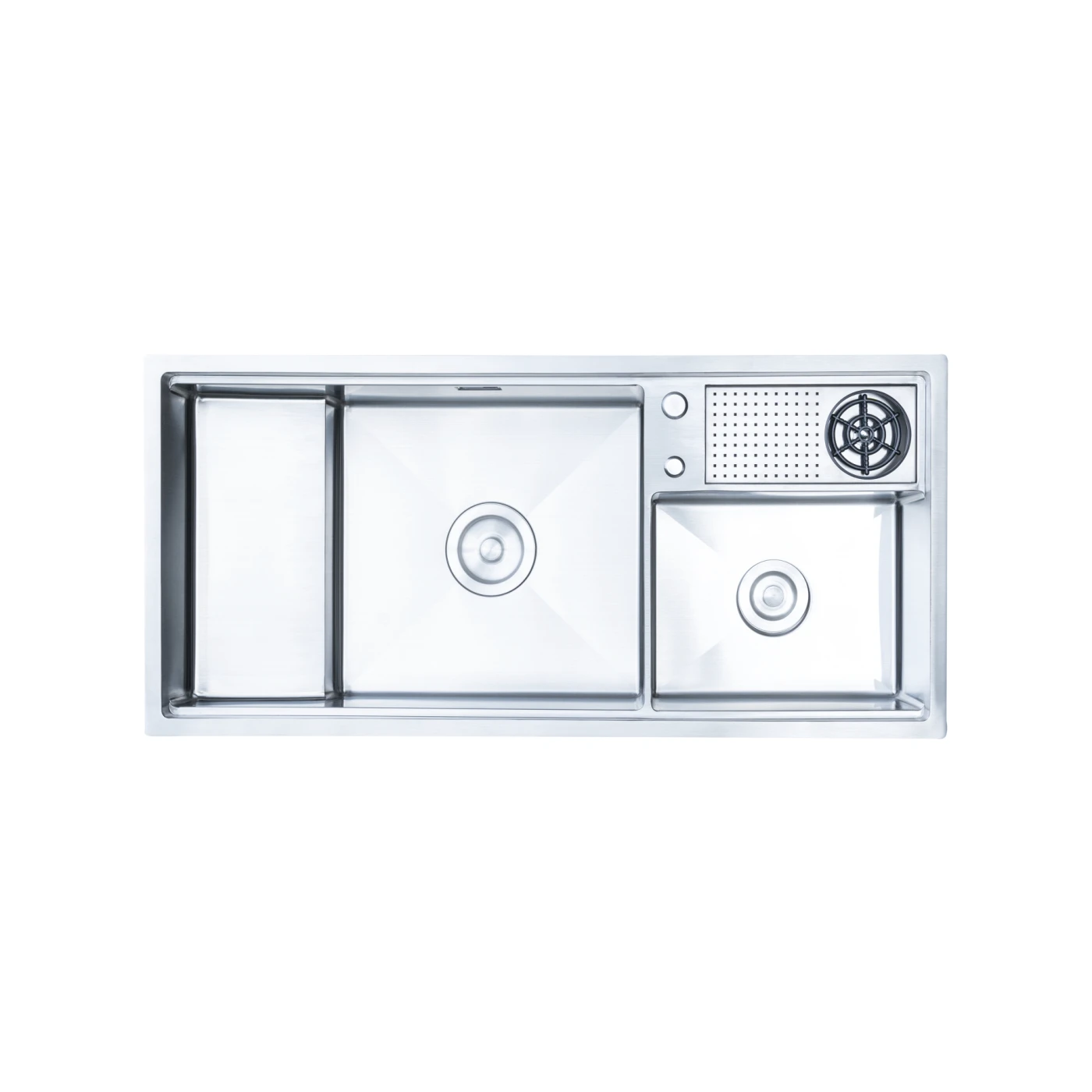 Chậu rửa bát Nobinox Razia NJ577 - 2 hố lệch Size Đại, Tích hợp Xịt cốc