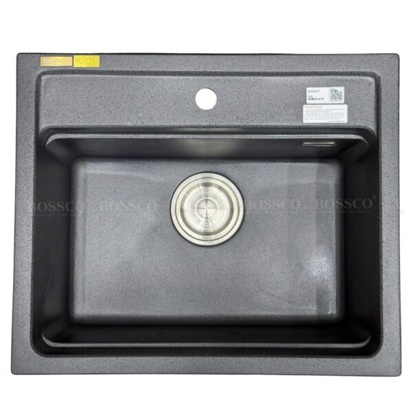 Chậu Rửa Chén Đá 1 Hộc BOSSCO ITALIA BC-MT6050XĐ Xám Đen