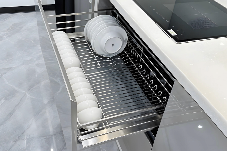 Giá bát đĩa nan Oval XD.90M1 SUS304 tủ dưới cao cấp