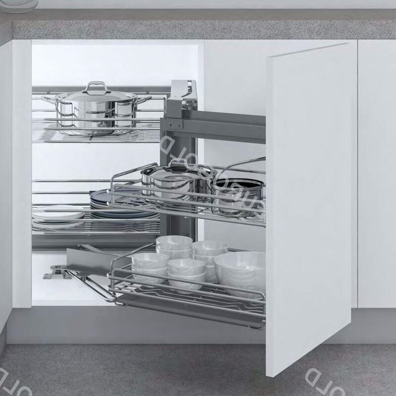 Kệ góc liên hoàn cánh phải Eurogold EPV102 (ELO102R)  - Inox 304 Nan Oval