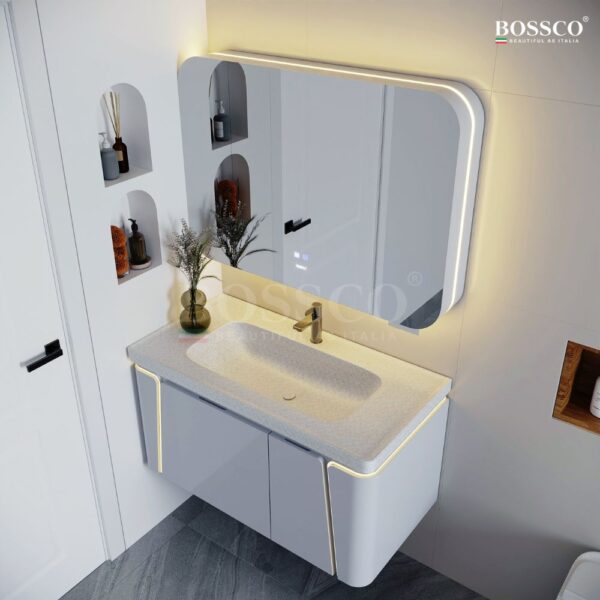 Tủ lavabo chậu đá đúc liền khối BOSSCO BC-E01X