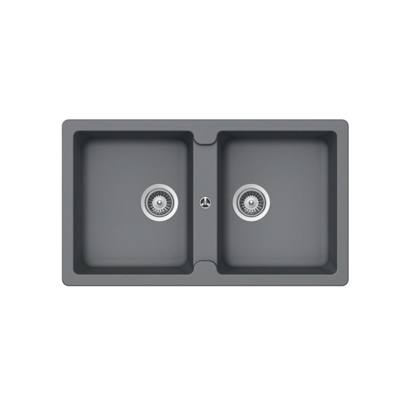 Chậu đá Hafele HS19-GEN2S90 570.36.500 – Chậu rửa bát 2 hố màu xám