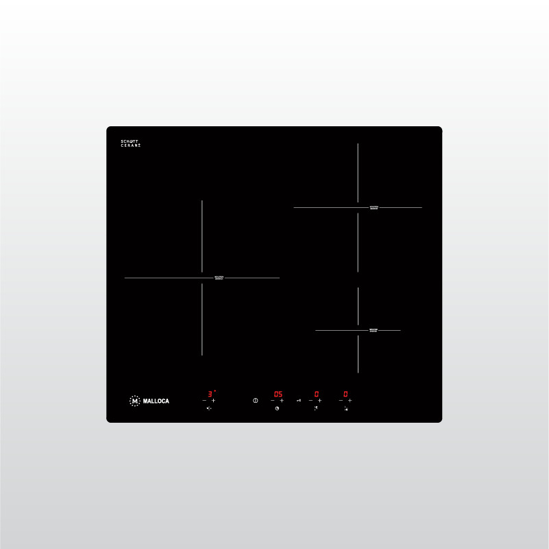 Bếp từ Malloca MI 593 BN nhập khẩu Tây Ban Nha - 3 vùng nấu cực đại