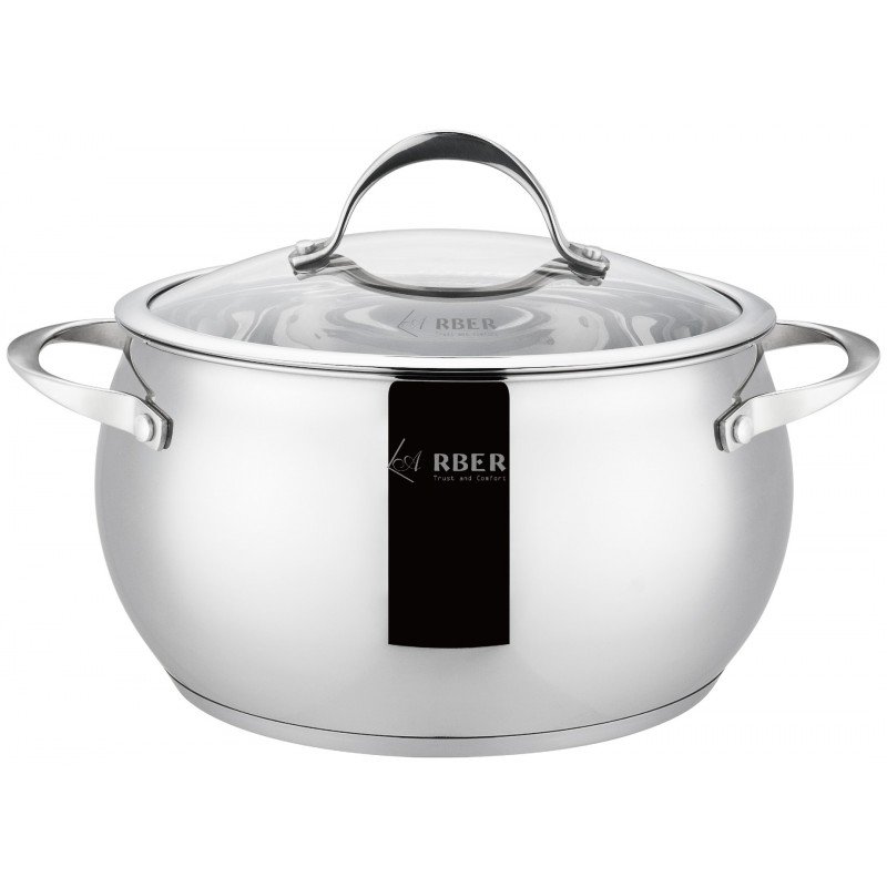 Nồi Đơn Inox 3 Đáy Arber AN-24C 24cm Có Nắp Kính