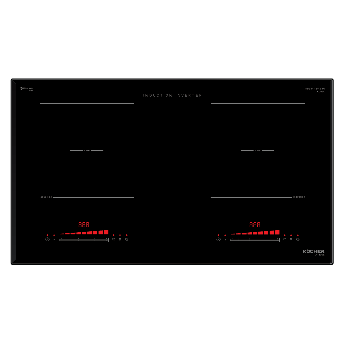 Bếp từ đôi KOCHER DI-330E - Nhập khẩu Hàn Quốc - Thiết kế viền Aluminum