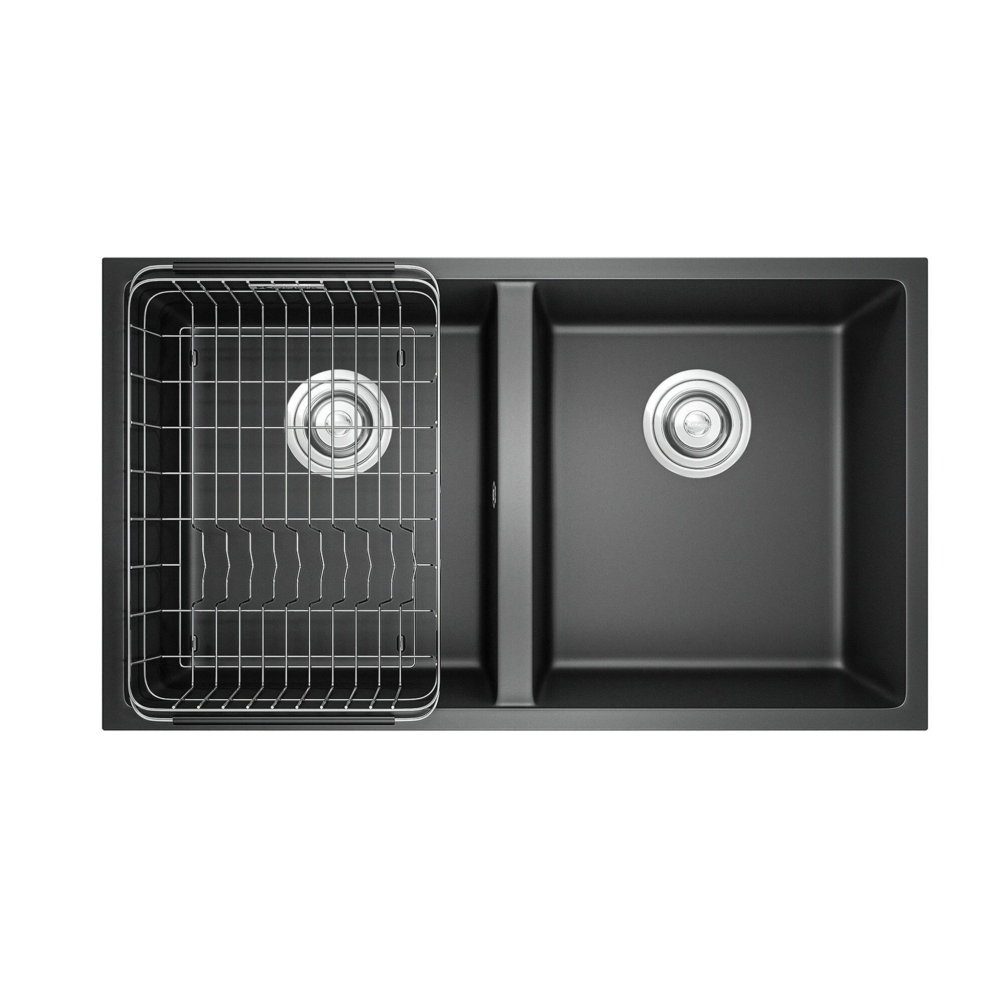 Chậu rửa bát đá Konox Veloci 760D Black