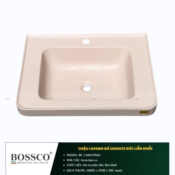 Chậu Lavabo Đá Granite Đúc Liền Khối BOSSCO BC-LA6047KKS
