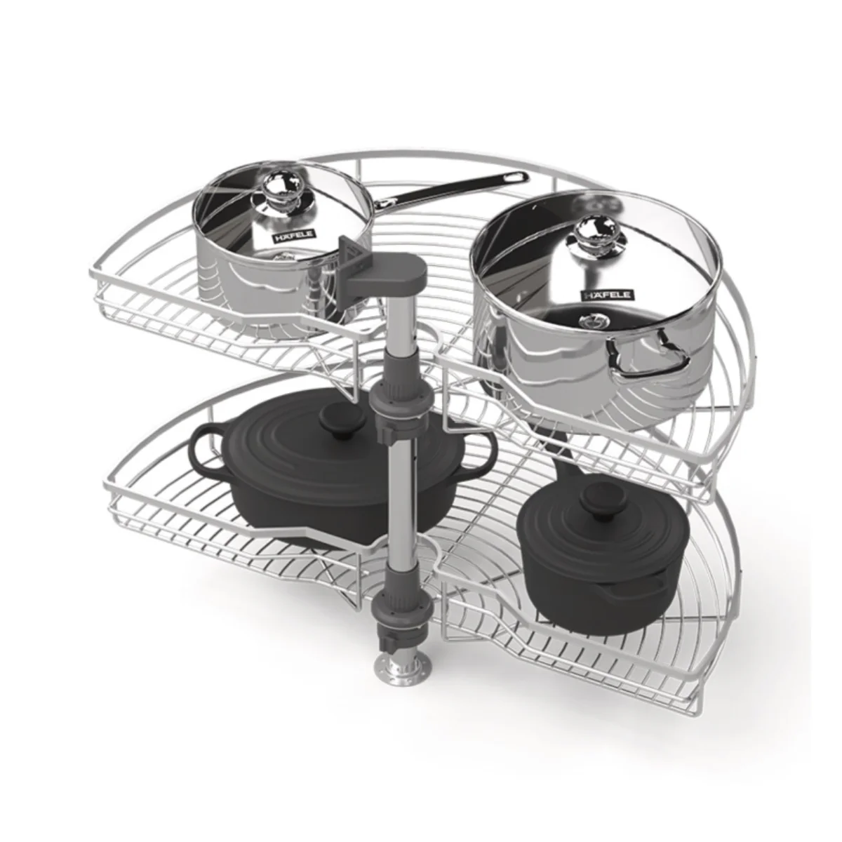 Bộ rổ góc xoay 180 độ Hafele Mezzo 548.37.001 - Inox 304
