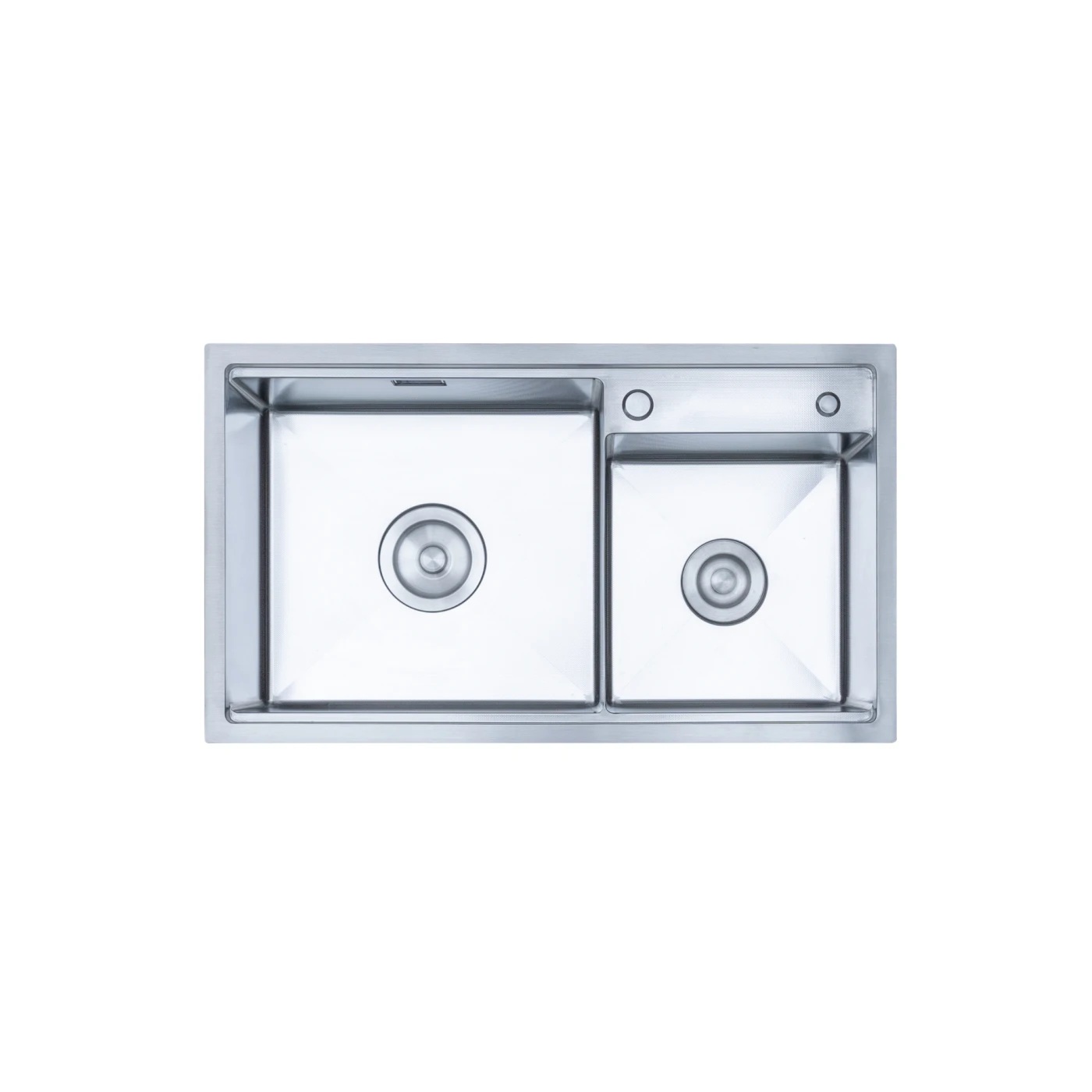 Chậu rửa bát Nobinox Lumia NJ507D - 2 hố lệch, Hạt Linen chống xước