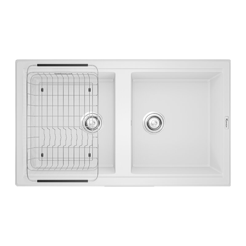 Chậu rửa bát đá Granite Konox Phoenix Smart 860 – White Silver