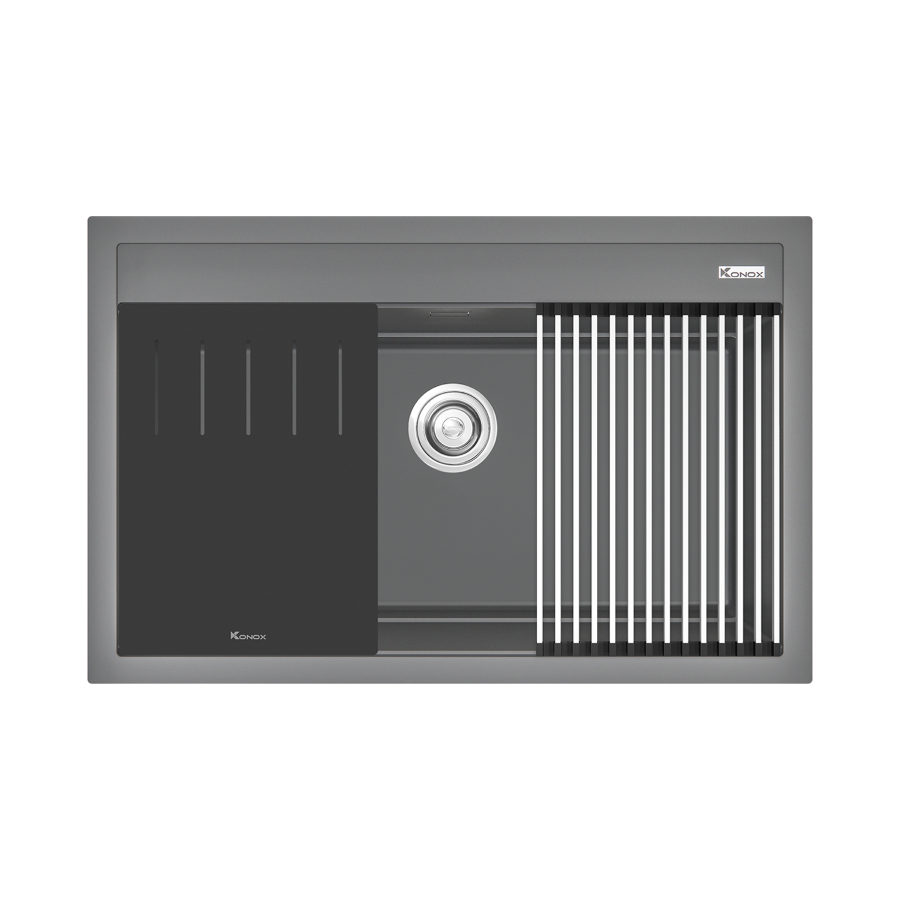 Chậu Rửa Bát Đá Konox Granite Terra 790S Grey - Nhập Italia