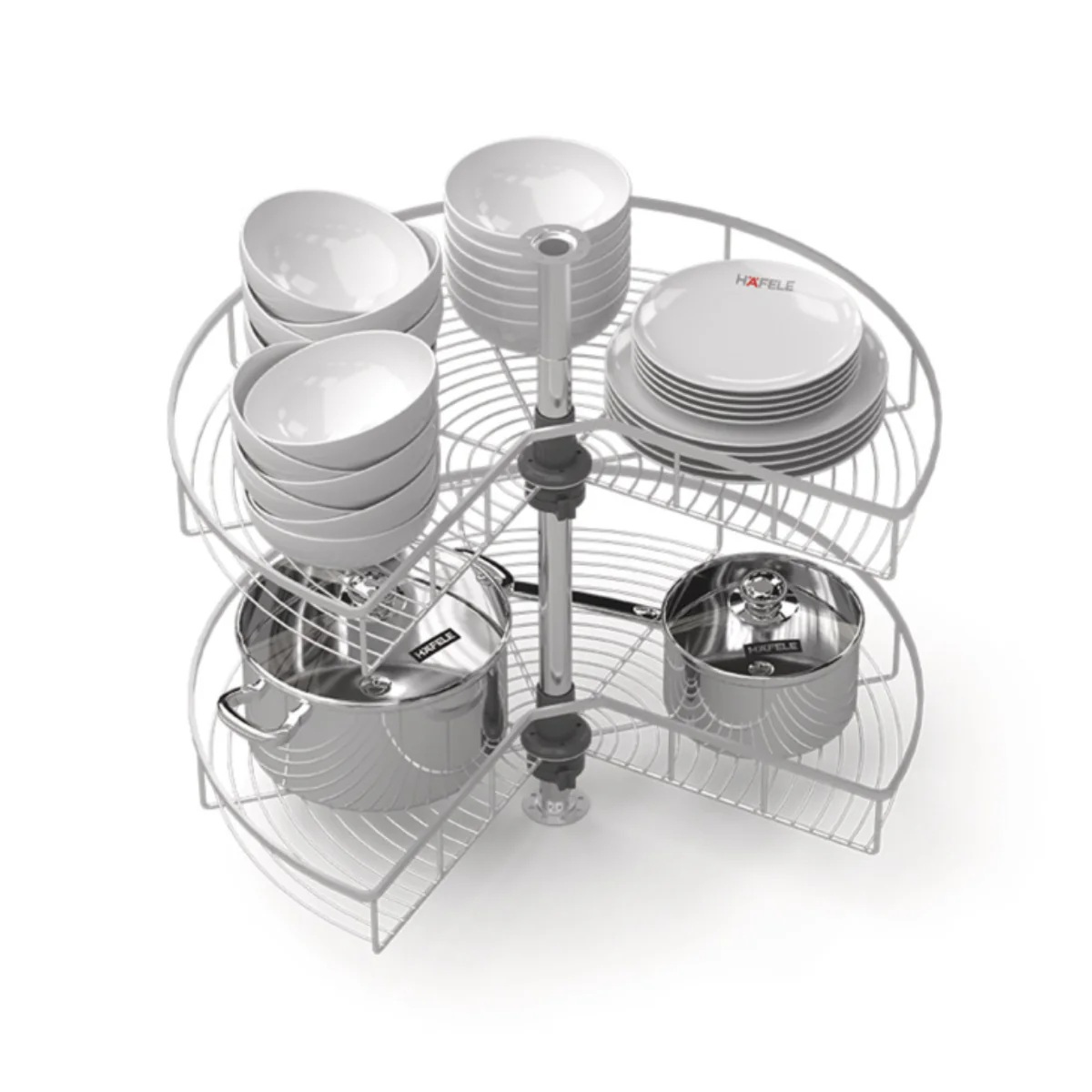 Bộ rổ góc xoay 270 độ Hafele Mezzo 548.37.011 - Inox 304