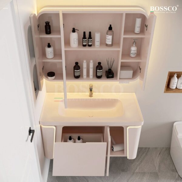 Tủ lavabo chậu đá đúc liền khối BOSSCO BC-E01K