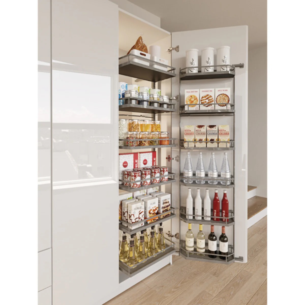 Rổ 6 tầng Hafele KARA SWING (548.65.842) - Hệ kho tủ đồ khô