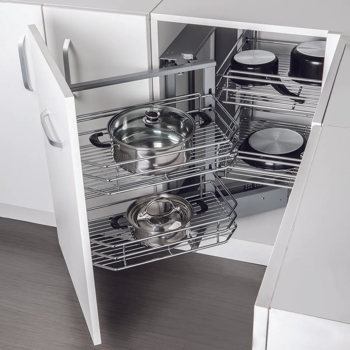 Rổ góc liên hoàn Hafele Mezzo (548.21.002) - Inox 304 - Góc trái/phải