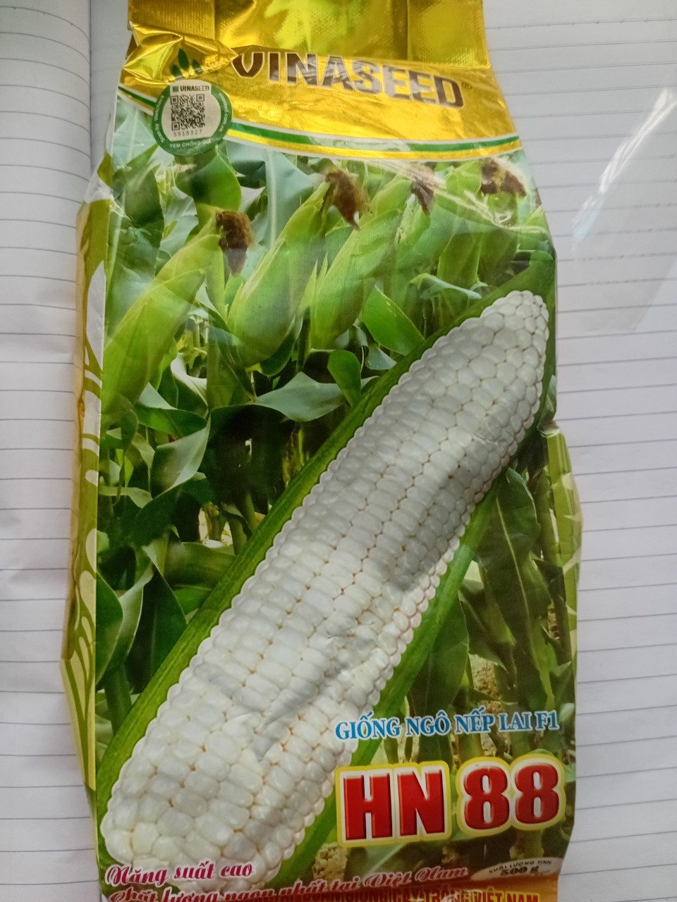 Hạt giống Ngô, bắp  Nếp Lai HN 88 Mới Dẻo Ngọt Bông To gói 500gr