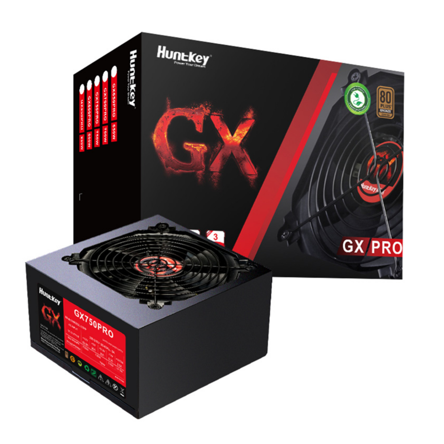 Nguồn máy tính Huntkey GX750PRO - 750W 80 Plus Bronze