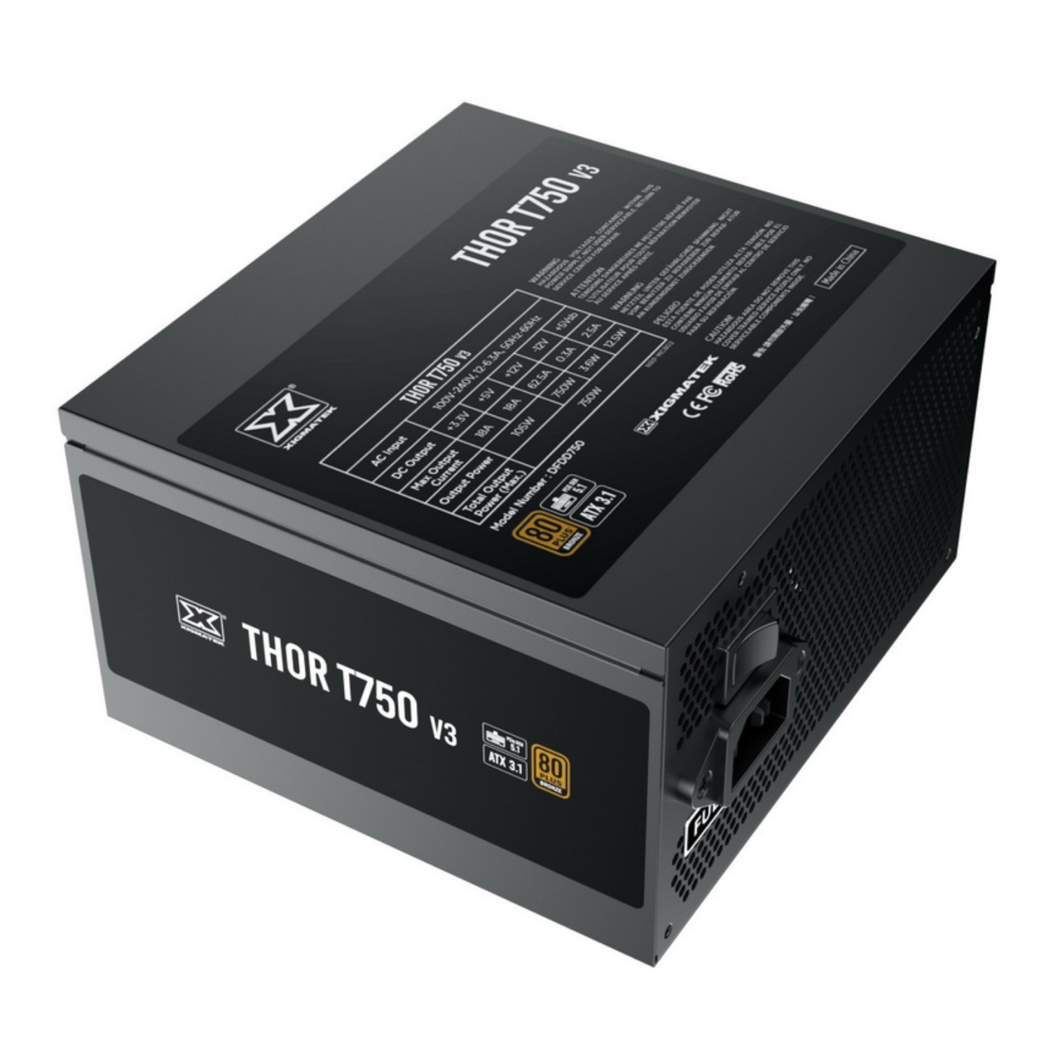 Nguồn Xigmatek Thor T750 V3 750W | 80 Plus Bronze, PCIe Gen 5.1, ATX 3.1, 100% Dây cáp liền toàn bộ