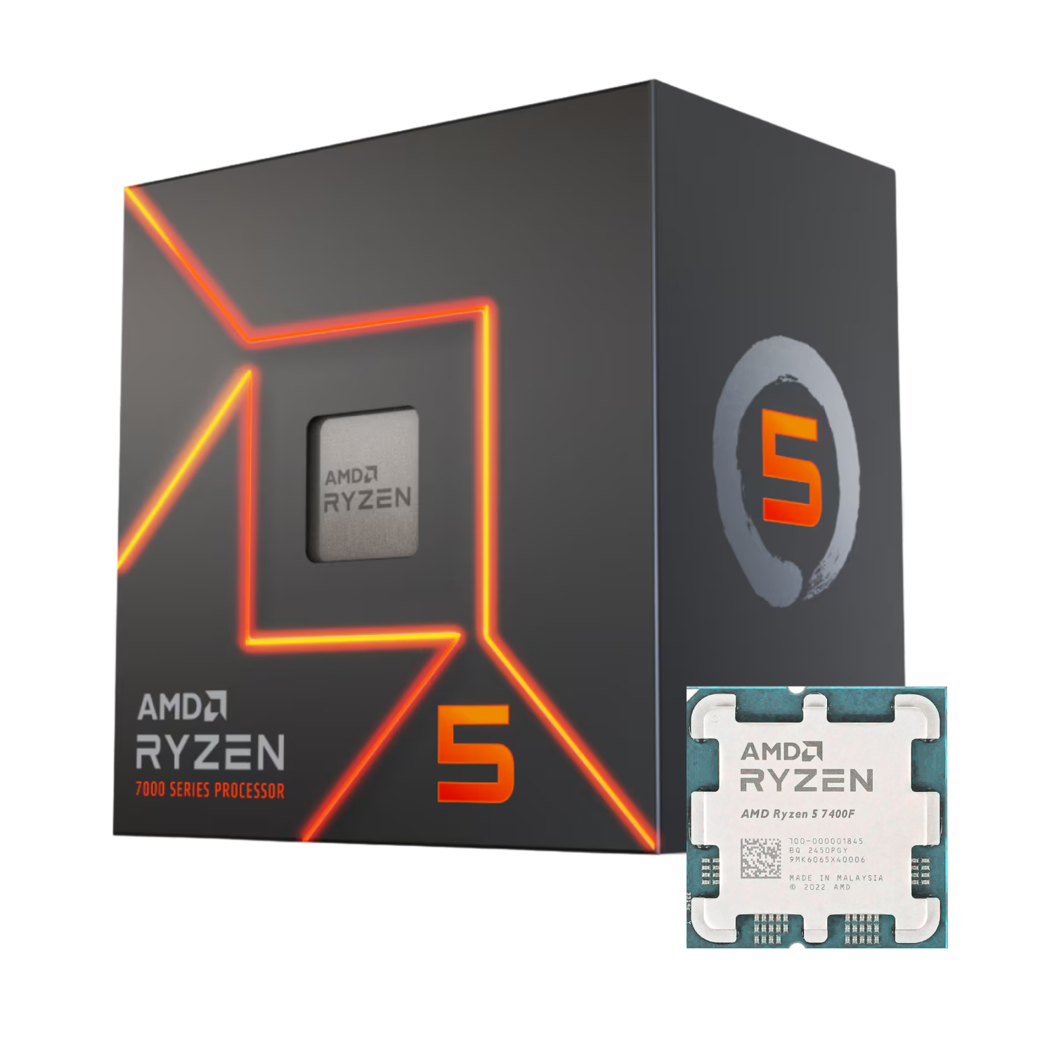CPU AMD Ryzen 5 7400F (AMD AM5 - 6 Core - 12 Thread - Base 3.7GHz - Turbo 4.7GHz - Cache 38MB) - Tray / Box