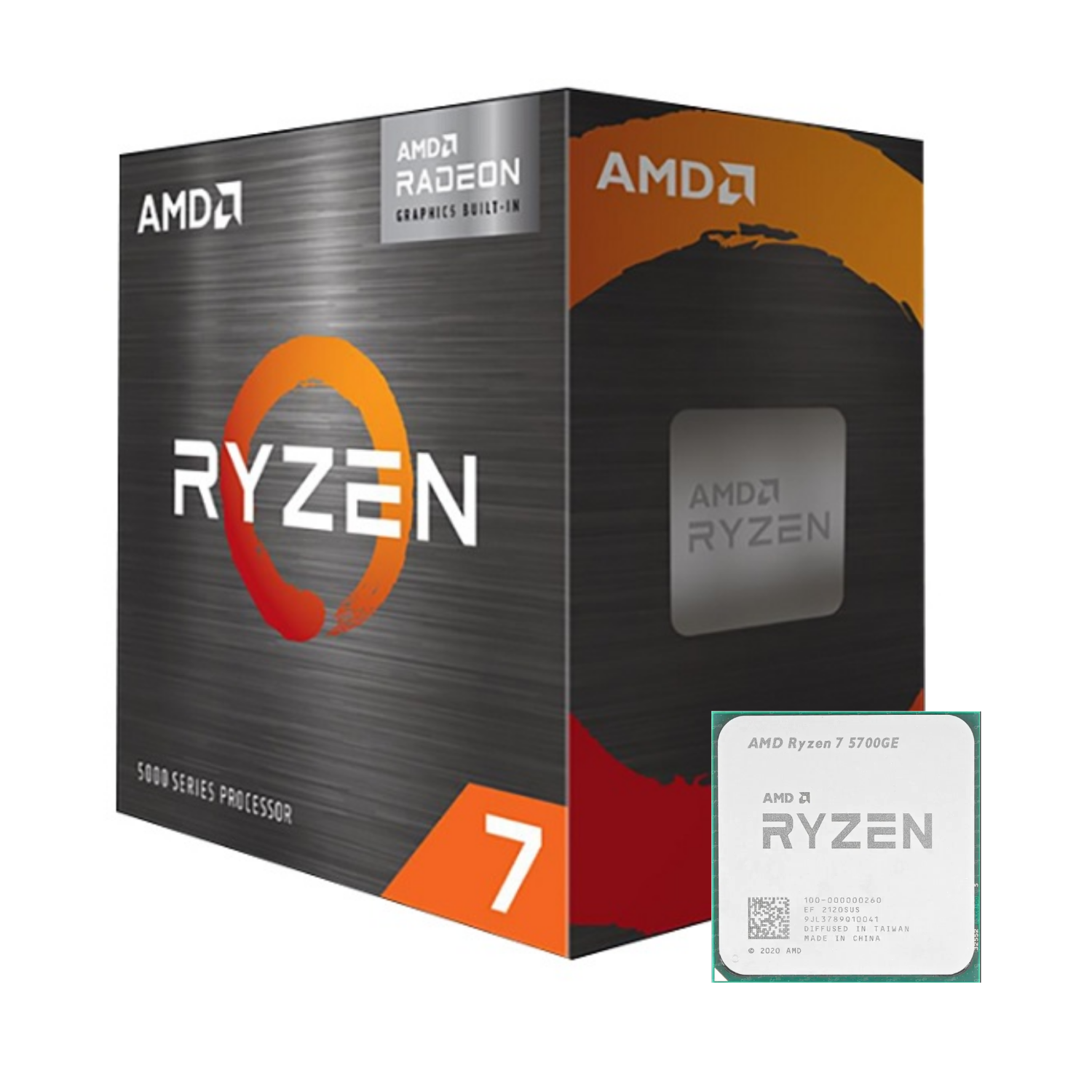 CPU AMD Ryzen 7 5700GE (AMD AM4 - 8 Core - 16 Thread - Base 3.2GHz - Turbo 4.6GHz - Cache 20MB) - Tray / Box