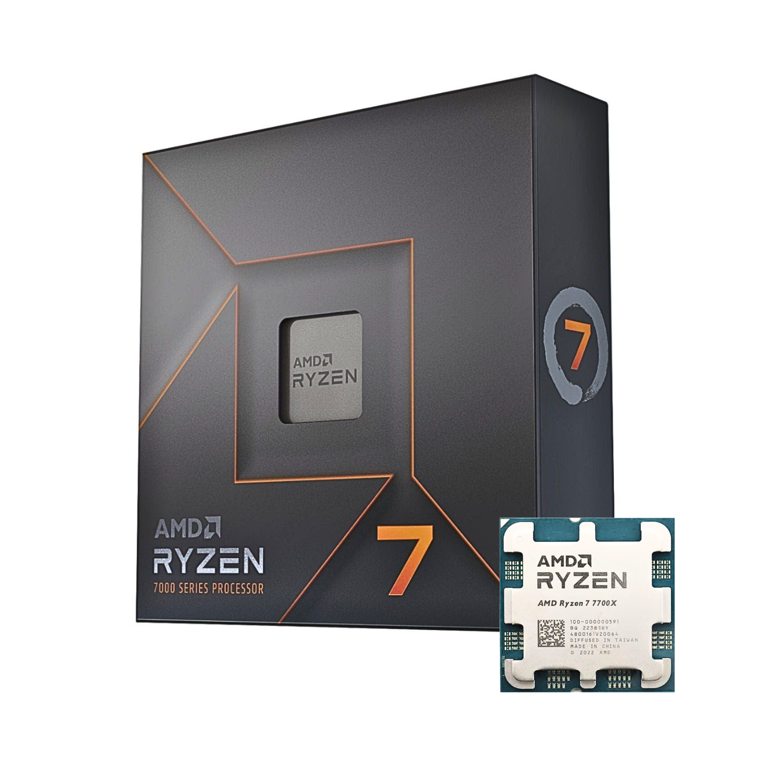 CPU AMD Ryzen 7 7700X (AMD AM5 - 8 Core - 16 Thread - Base 4.5GHz - Turbo 5.4GHz - Cache 40MB) - Tray / Box