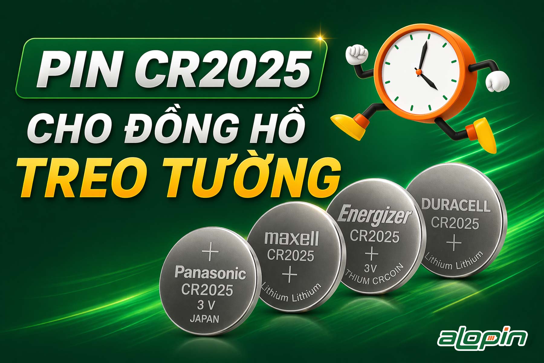 Pin CR2025 Cho Đồng Hồ Treo Tường