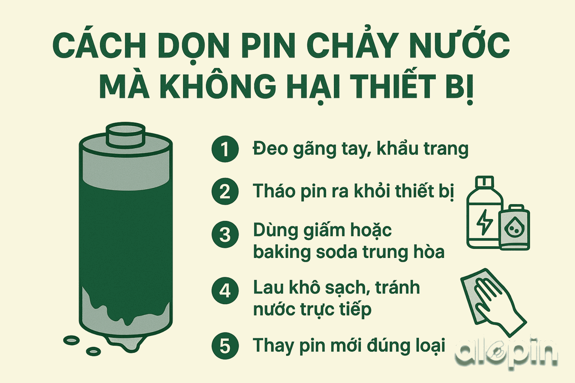Cách Dọn Pin Chảy Nước Mà Không Hại Thiết Bị