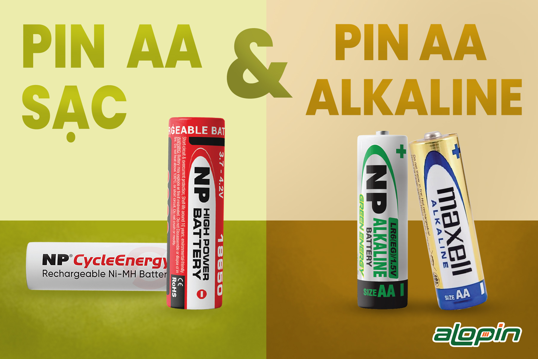 Pin AA Sạc Và AA Alkaline