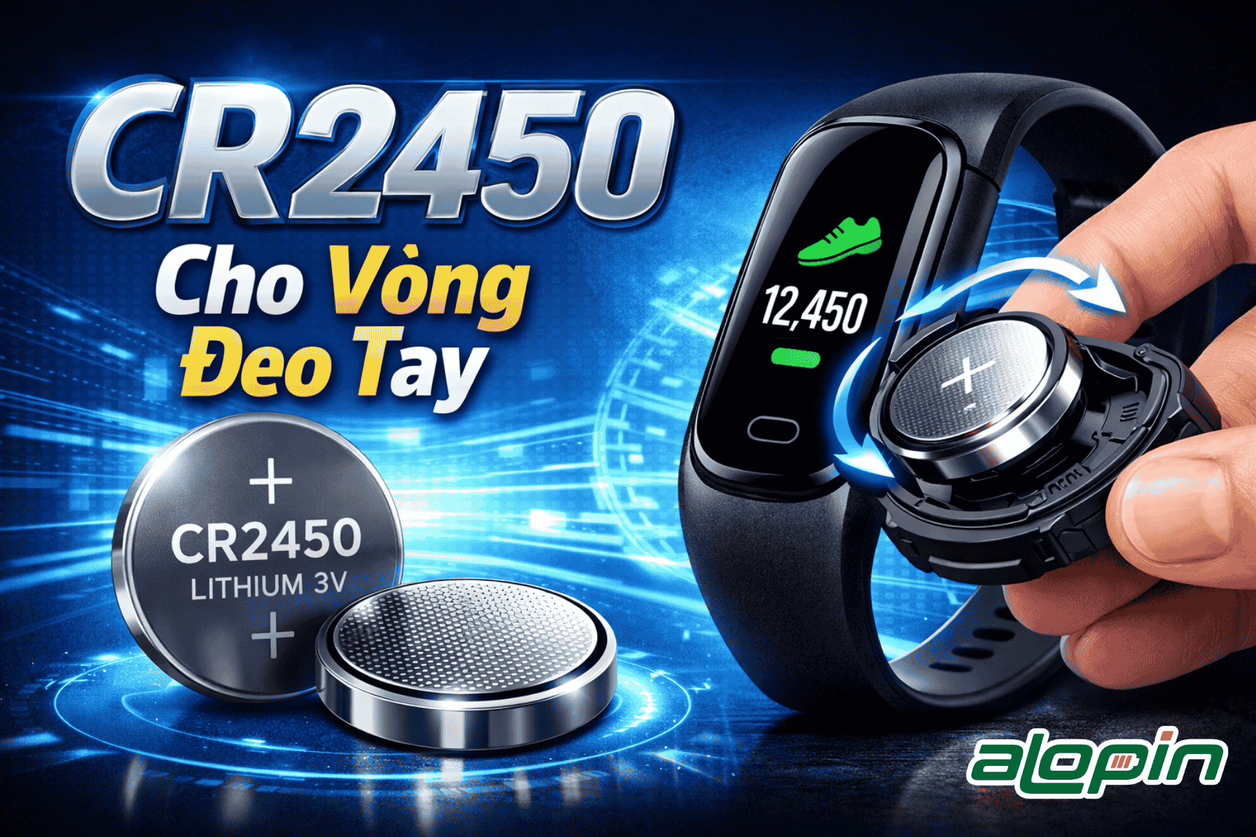 CR2450 Cho Vòng Đeo Tay
