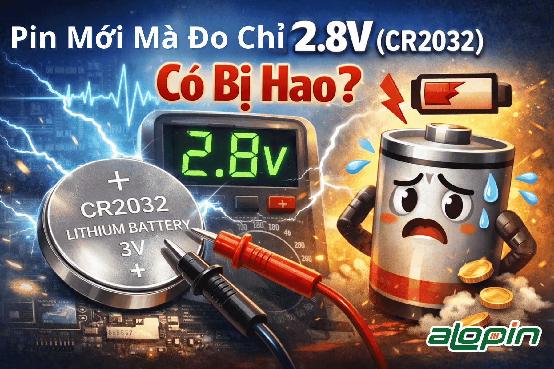 Pin Mới Mà Đo Chỉ 2.8V (CR2032) Có Bị Hao?
