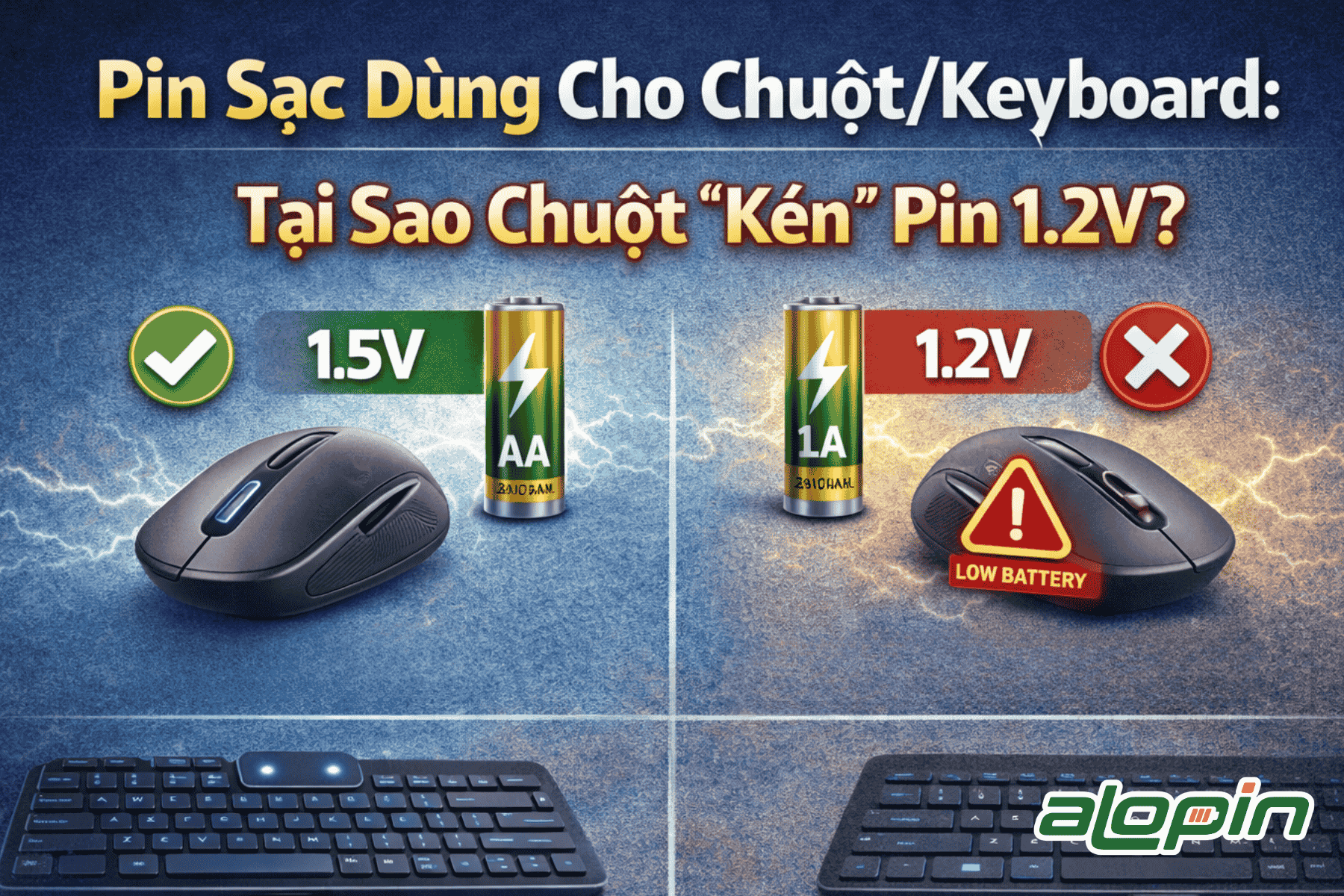Pin Sạc Dùng Cho Chuột/Keyboard: Tại Sao Chuột “Kén” Pin 1.2V? Cách Chọn Pin Sạc Chuẩn Cho Thiết Bị Văn Phòng