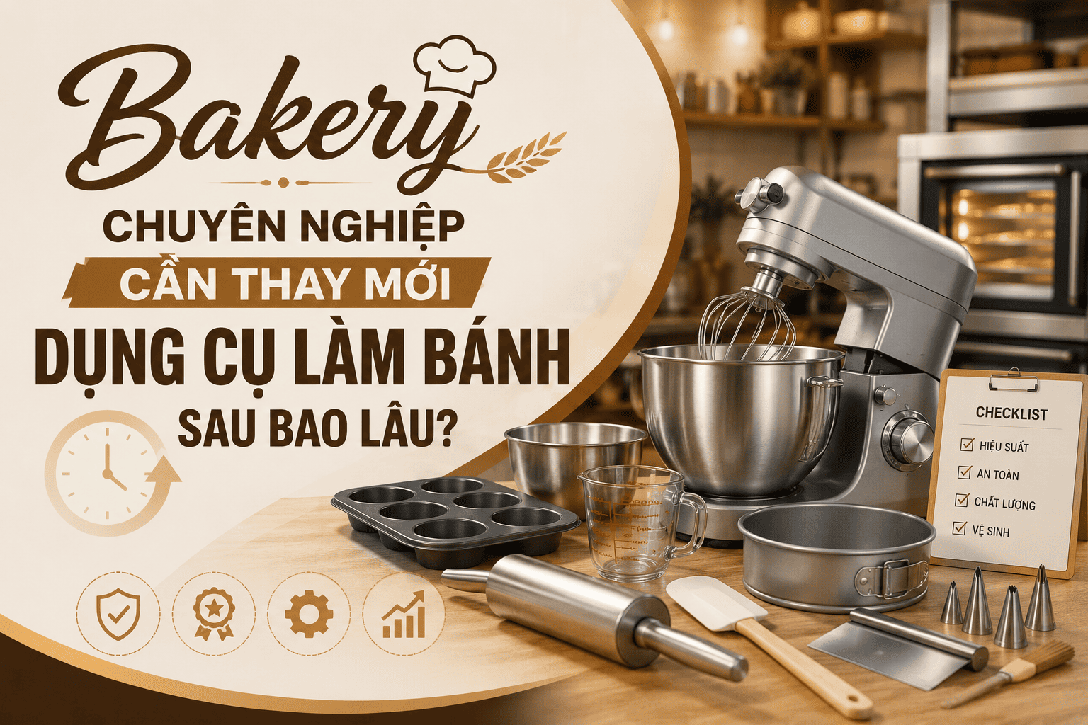 Bakery chuyên nghiệp cần thay mới dụng cụ làm bánh sau bao lâu?