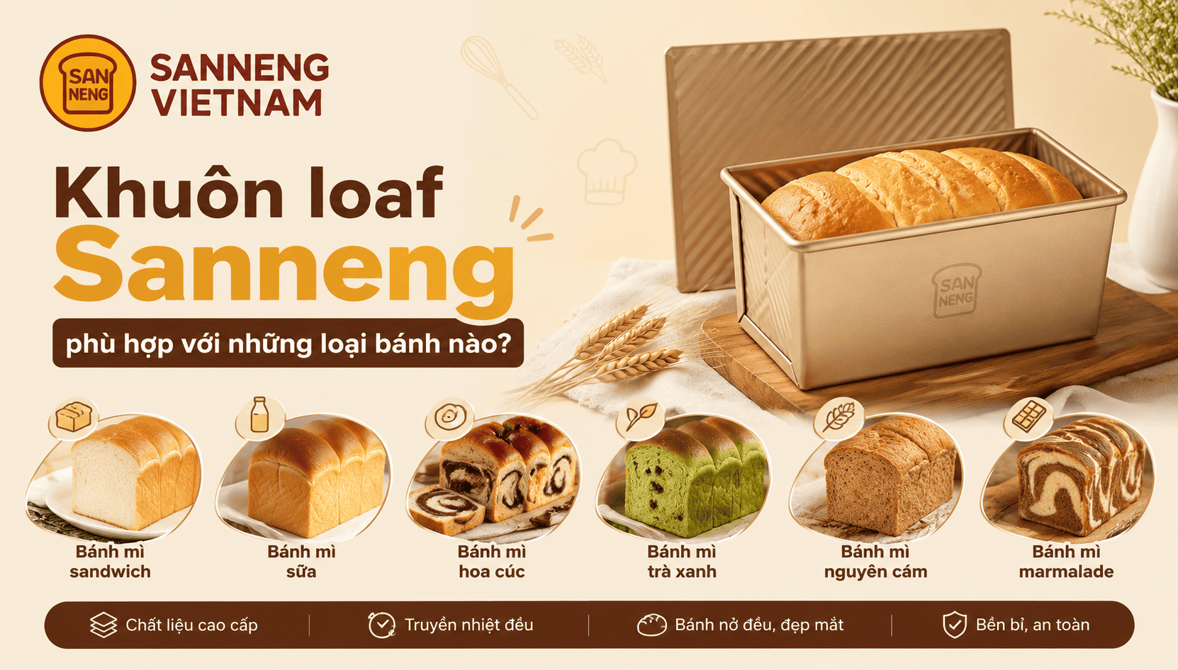 Khuôn bánh Sanneng phù hợp với những loại bánh nào?