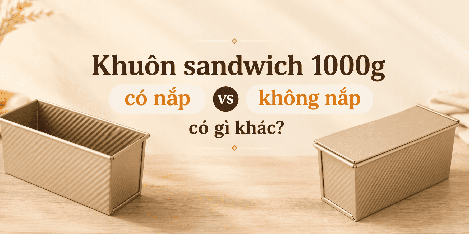 Khuôn sandwich 1000g có nắp có gì khác so với loại không nắp?