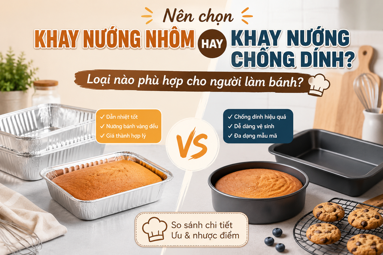 Nên chọn khay nướng nhôm hay khay nướng chống dính? Loại nào phù hợp cho người làm bánh?