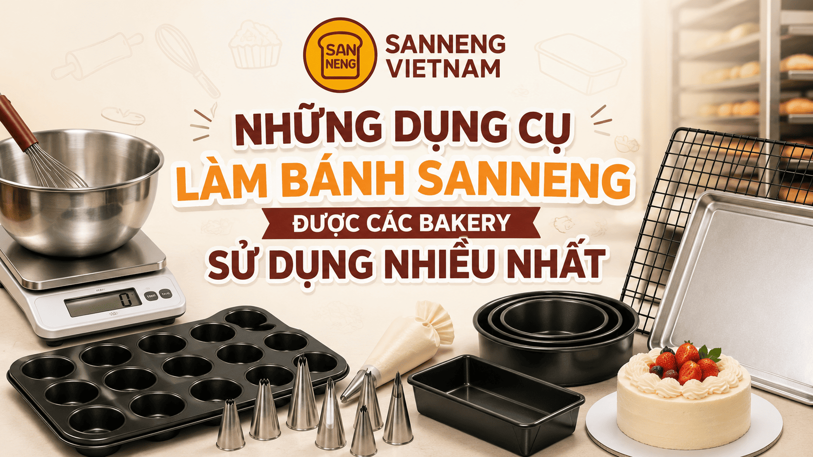 Những dụng cụ làm bánh Sanneng được các bakery sử dụng nhiều nhất
