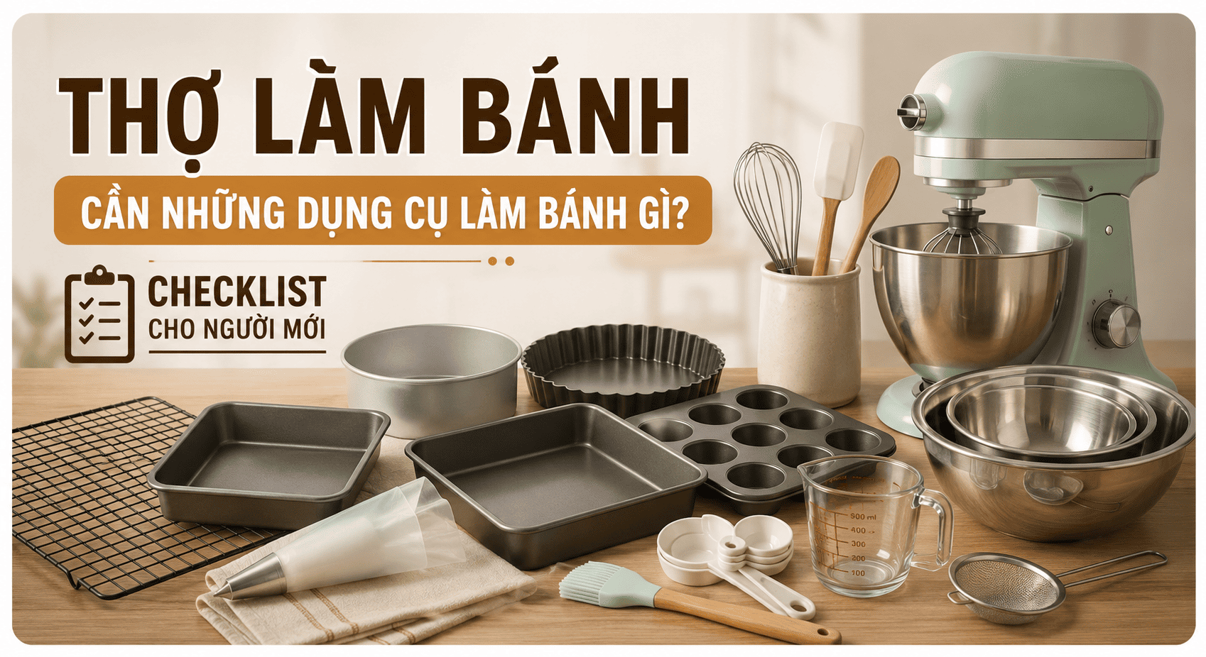 Thợ làm bánh cần những dụng cụ làm bánh gì? Checklist cho người mới