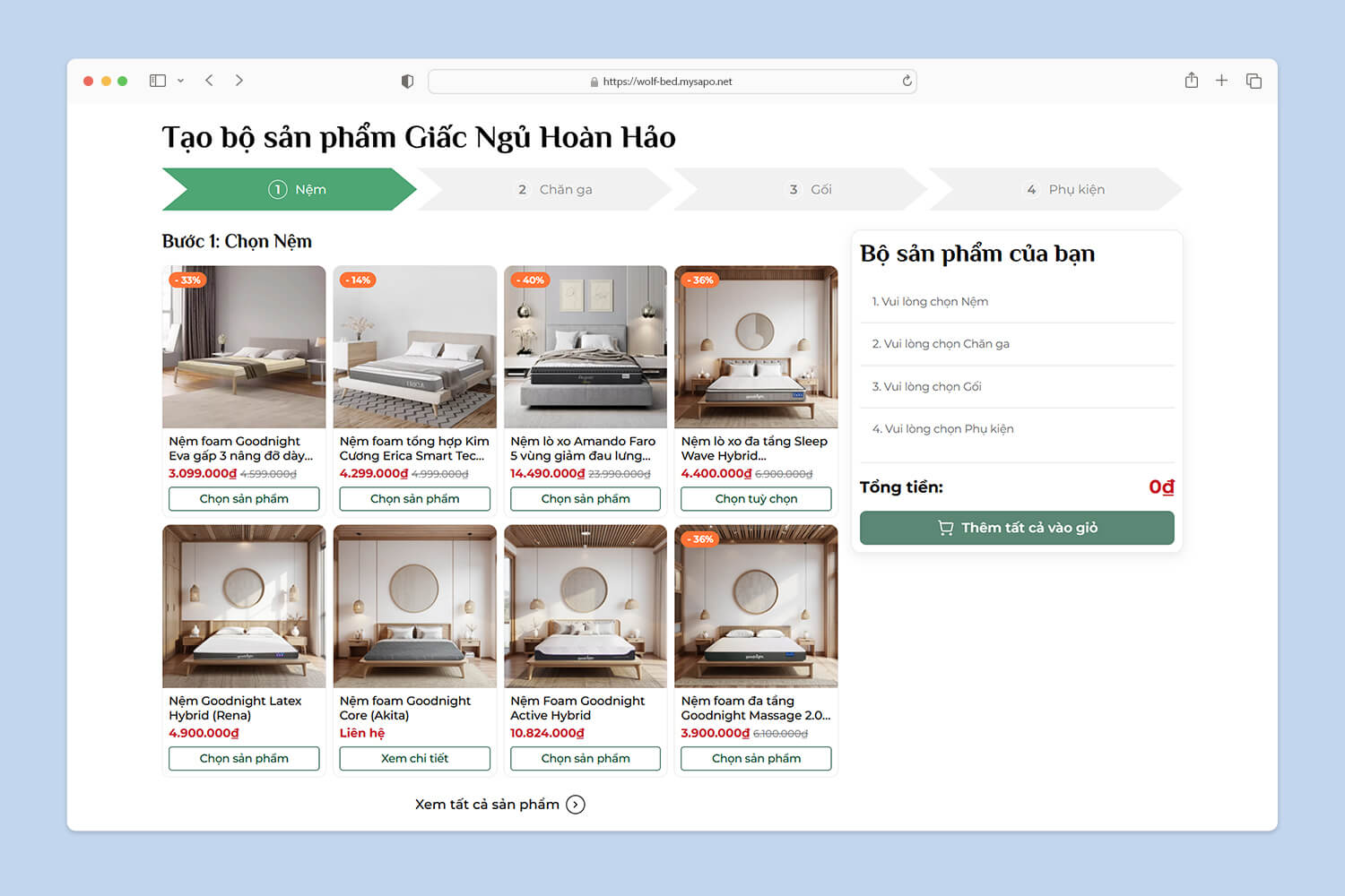 Tính năng tạo combo sản phẩm