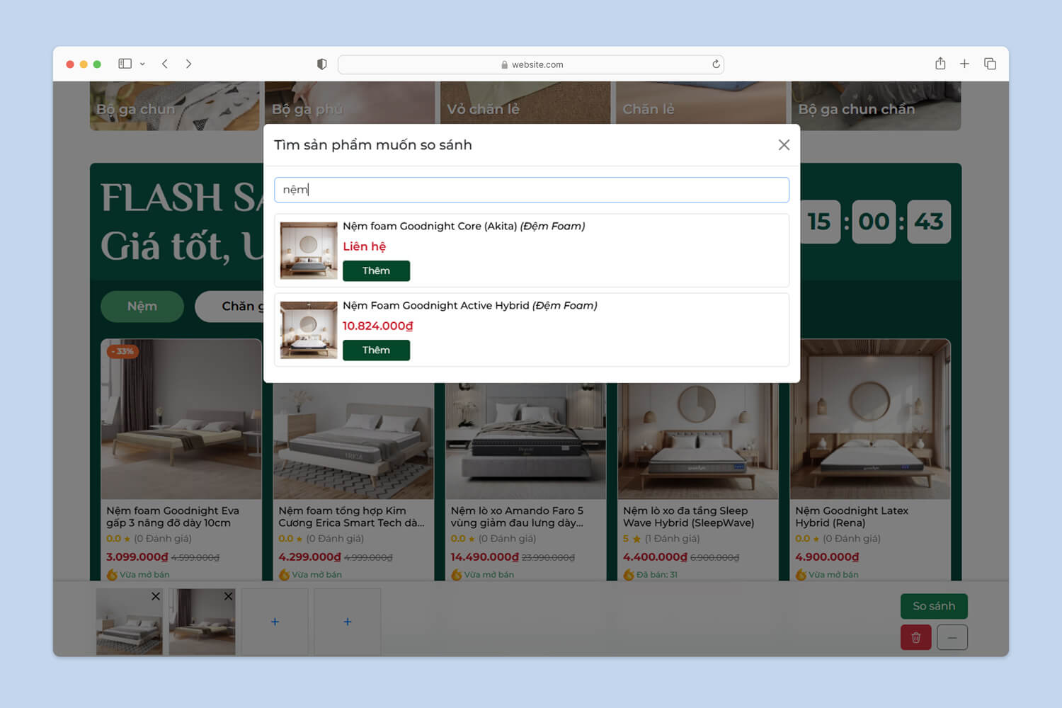 So sánh sản phẩm