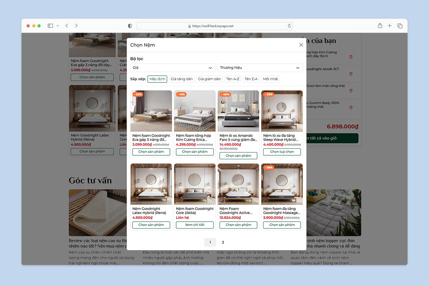 Tính năng tạo combo sản phẩm