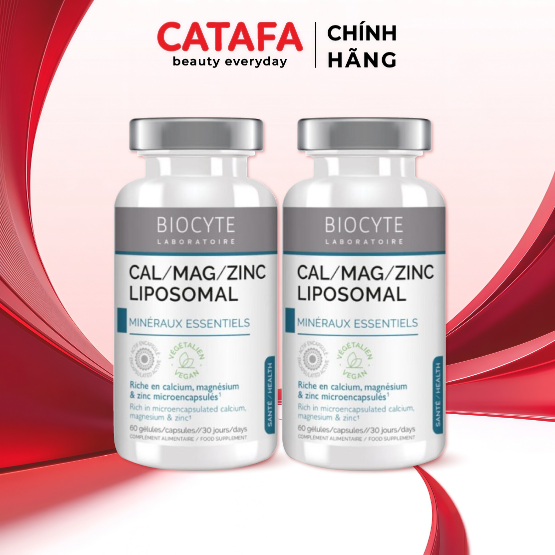 Combo 2 B20 Thực phẩm bảo vệ sức khỏe Cal/Mag/Zinc Liposomal - Biocyte