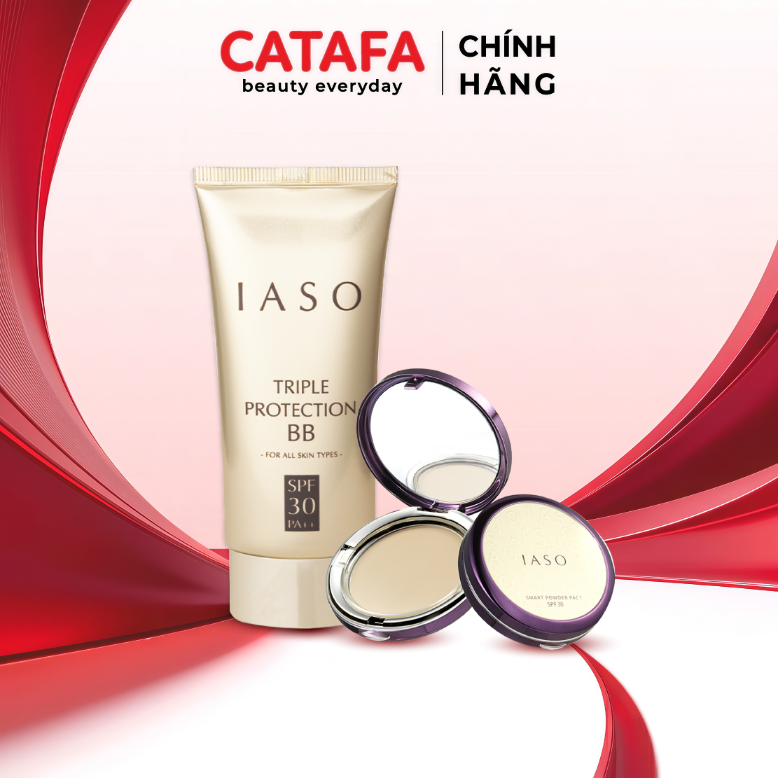 Combo I30 + I69 (Triple Protection Base SPF30 PA++ + Smart Powder Pact SPF30/PA+++ #21) - IASO