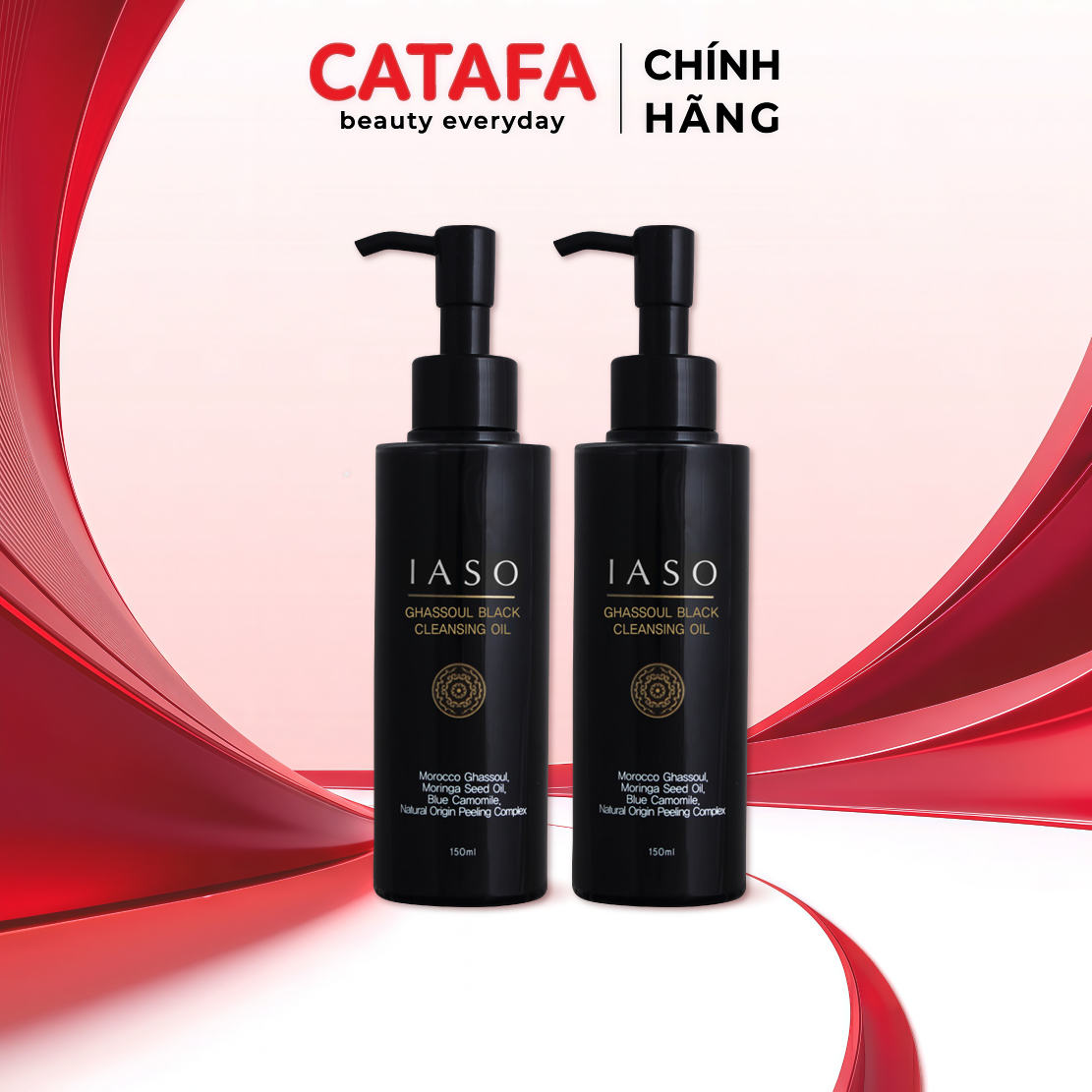 Combo 2 I54 Dầu tẩy trang Ghassoul Black Cleansing Oil - IASO